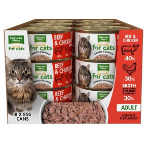 Natures Menu Beef & Chicken Cat can 85g x 18 Multi Pack