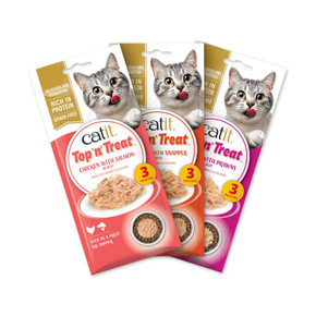 Catit Top N Treat Chicken&Salmon 3X60G wet cat food - 57064
