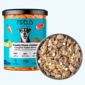 Fidelis Rabbit with Brown Rice, Carrot and Cranberries Fresh Menu 400G