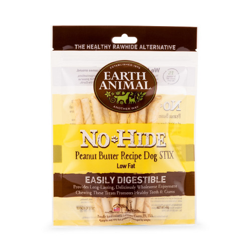 Earth Animal No Hide Dog Stix Peanut Butter 45G 10Pk