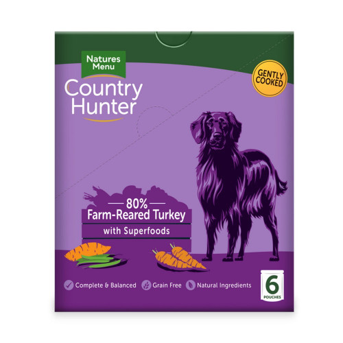 Natures Menu Country Hunter Dog Pouch Turkey 150g 6pk