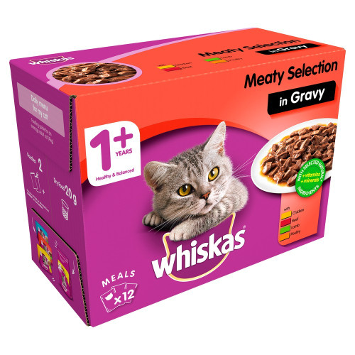 Whiskas 1+ Pouch Meat Selection 12 Pack