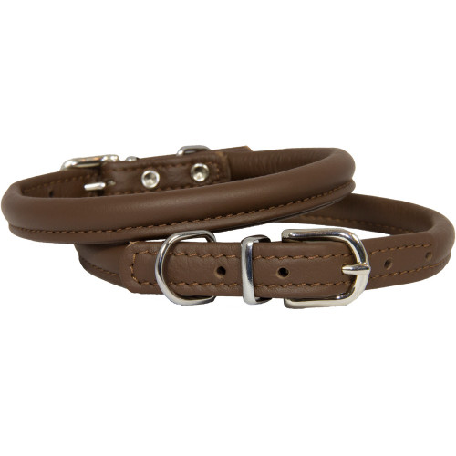 Earthbound Rolled Leather Collar Brown