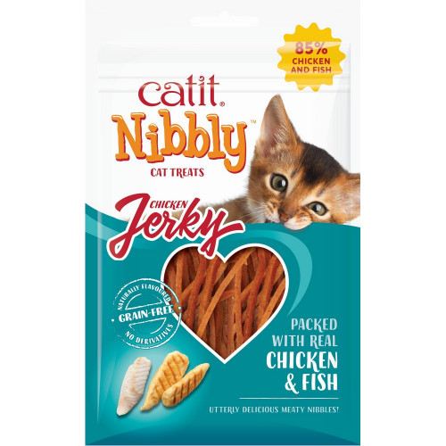 Catit Nibbly Jerky, Chicken & Fish, 30g