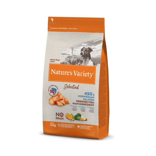 Natures Variety Mini Adult Freeze Dried Dog Food Norwegian Salmon 1.5kg