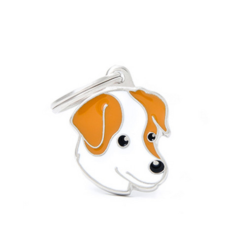 White & Brown Jack Russell ID Tag