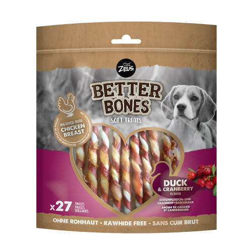 Zeus Better Bones Duck & Cranberry Twists 27pk