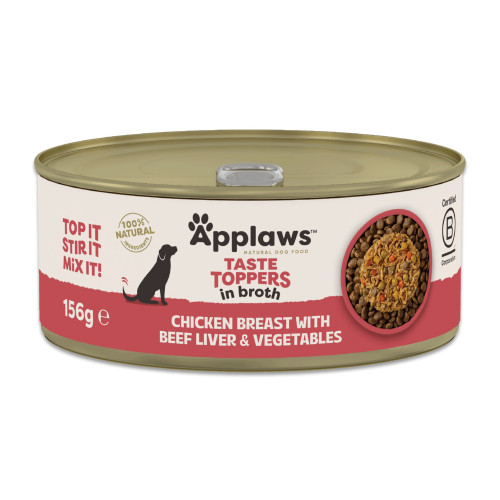 Applaws Taste Topper Chicken Beef Liver in Broth 156g