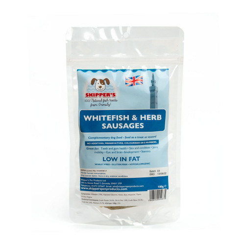 Skippers Whitefish & Herb Sausages 100g