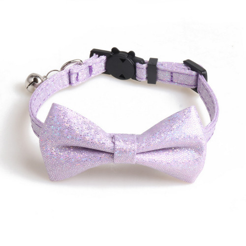 ZACAL Cat Collar Bow Tie Lilac Sparkle Glitter