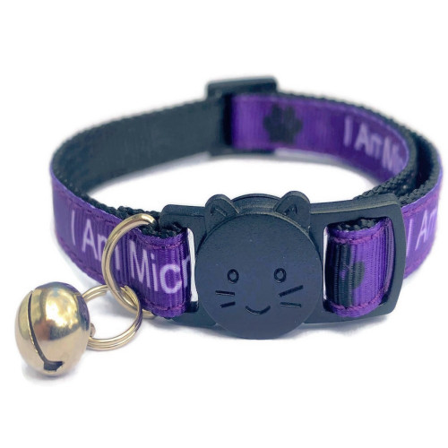 ZACAL Cat Collar I am Microchipped Purple