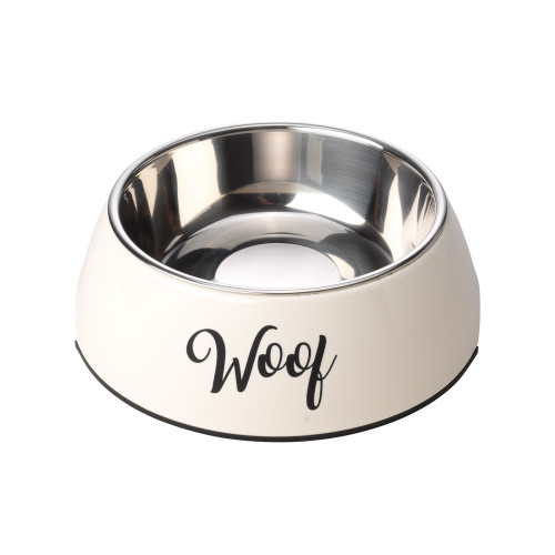 House of Paws Woof Dog Bowl Cream