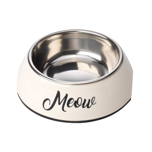 House of Paws Meow Cat Bowl Cream