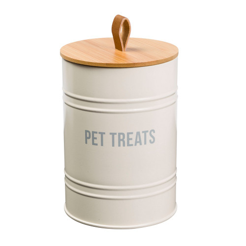 House of Paws Cream Round Pet Treat Tin