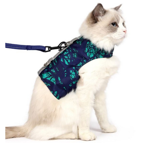 ZACAL Cat Harness Green & Navy