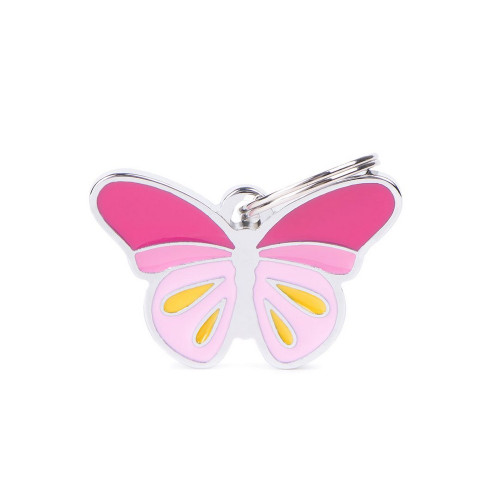 Pink Butterfly ID Tag