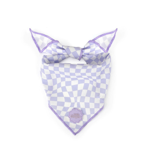 Little Ginger Bandana Lilac Retro Check