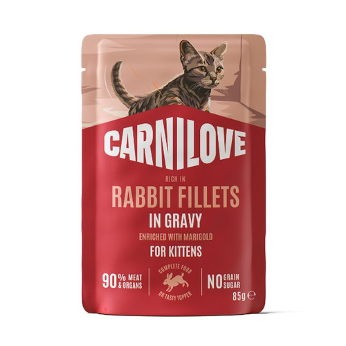 Carnilove Cat Pouch Rabbit With Marigold Kitten Gravy 85 Grams