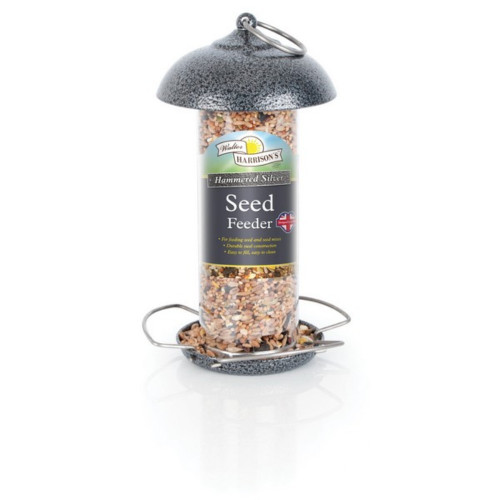 Harrisons Hammertone Silver Mini Seed Feeder 20Cm