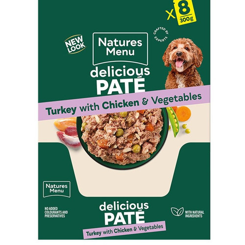 Natures Menu Dog Pate Pouch Turkey With Chicken 