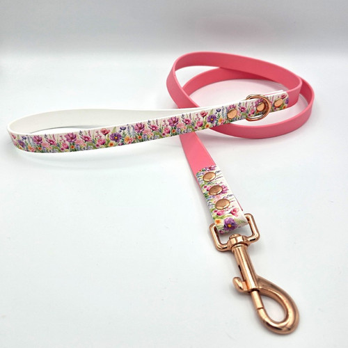 Trinketypaws Biothane Dog Lead Pink Blossom
