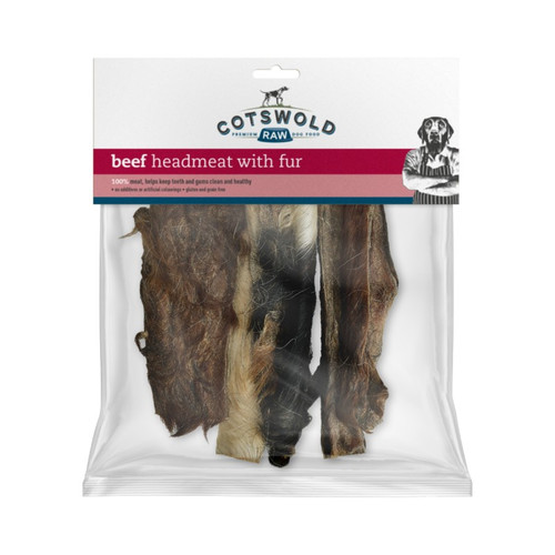 cotswold hairy beef head meat  dog treats