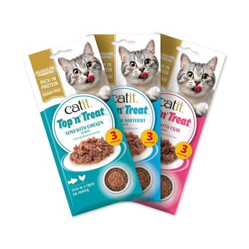 Catit Top N Treat Tuna&Crab 3X60G wet cat food - 3 Pack