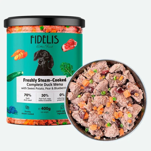 Fidelis Duck Fresh Menu with Sweet Potato, Pear and Blueberries Fresh Menu 400G