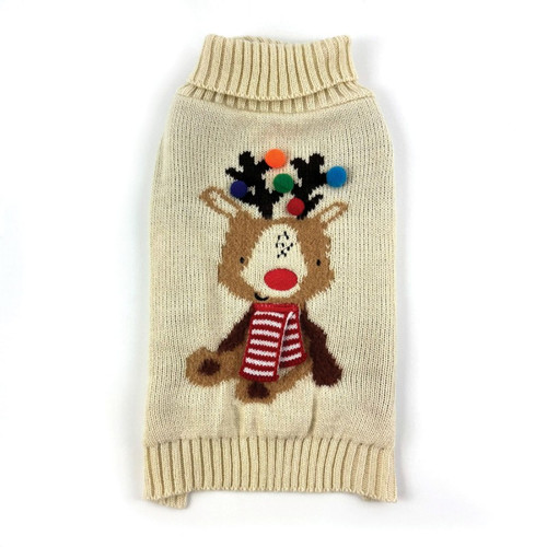 Happypet Reindeer Bobble Sweater Dog Christmas Sweater