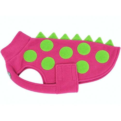 barker & brown dinocoat dog fleece cerise & lime
