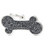 XL Bone ID Tag Black Glitter