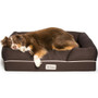 PetFusion Ultimate Solid 10cm WATERPROOF Memory Foam Dog Bed for Medium & Large Dogs 91 x 71 x 23cm - Brown