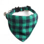 ZACAL Cat Collar Bandana Green & Navy Chequered