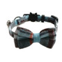ZACAL Cat Collar Bow Tie Blue & Brown Chequered
