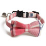 ZACAL Cat Collar Bow Tie Pink & Beige Chequered