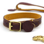 DOG Berry & Old Gold Leather Collar