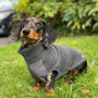 Doghouse Dachshund Waterproof Fleece Jumper Charcoall