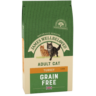 James Wellbeloved Grain Free Adult Dry Cat Food 1.5kg | Just for Pets - Grain Free Cat Food For Cancer Prevention
