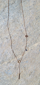 rose gold love y-style necklace