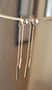 rose gold double bar dangle cz earrings