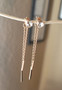 rose gold double bar dangle cz earrings