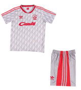 89-90 Retro Liverpool Away Kids