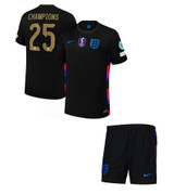 2025 England Lionesses Away Euros Kids Kit with Winners Print