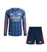 25/26  Arsenal Long Sleeve Away Kids Kit with free name and number