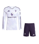 25/26  United Long Sleeve Away Kids Kit with free name and number