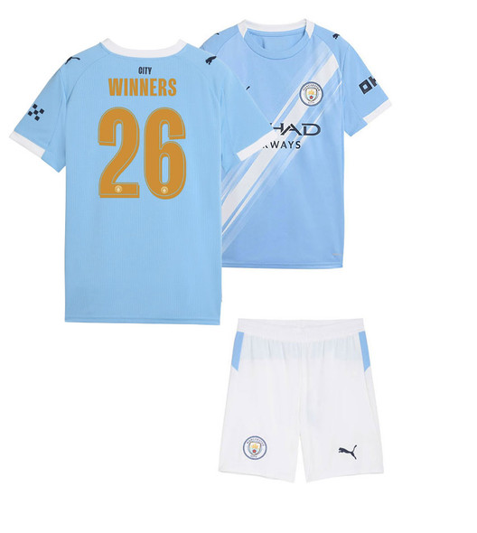 25/26  Man City FA Cup Winners Home Kids Kit