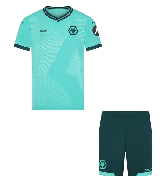 25/26  Wolves Away Kids Kit with free name and number