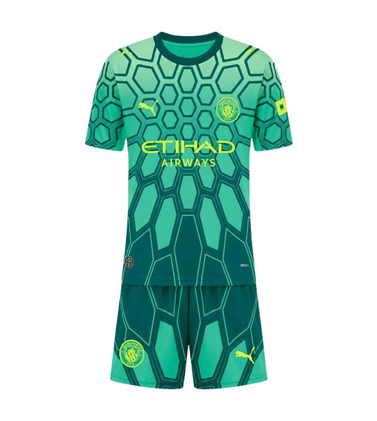 26/27  Man City Green GK Kids Kit with free name and number