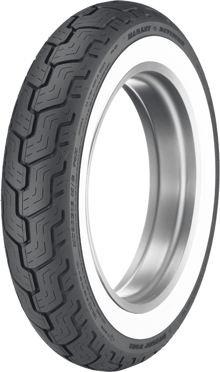 Dunlop D402 Harley Davidson MU85B-16 77H Wide Whitewall Rear
