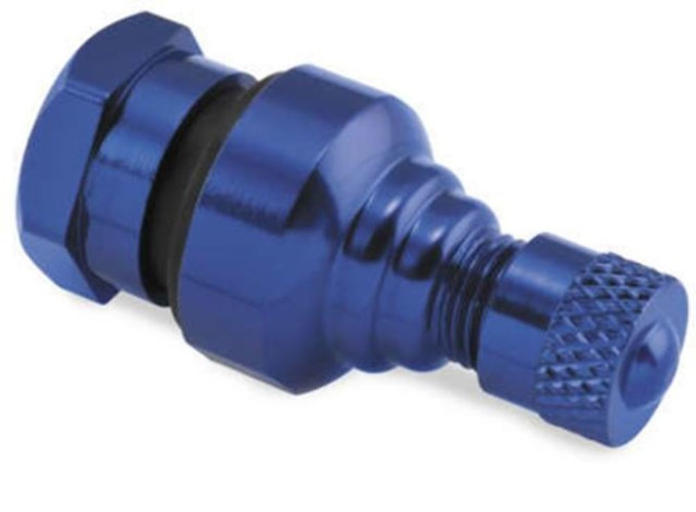 Bikemaster Aluminum Valve Stem 11.3MM, Blue American Moto Tire